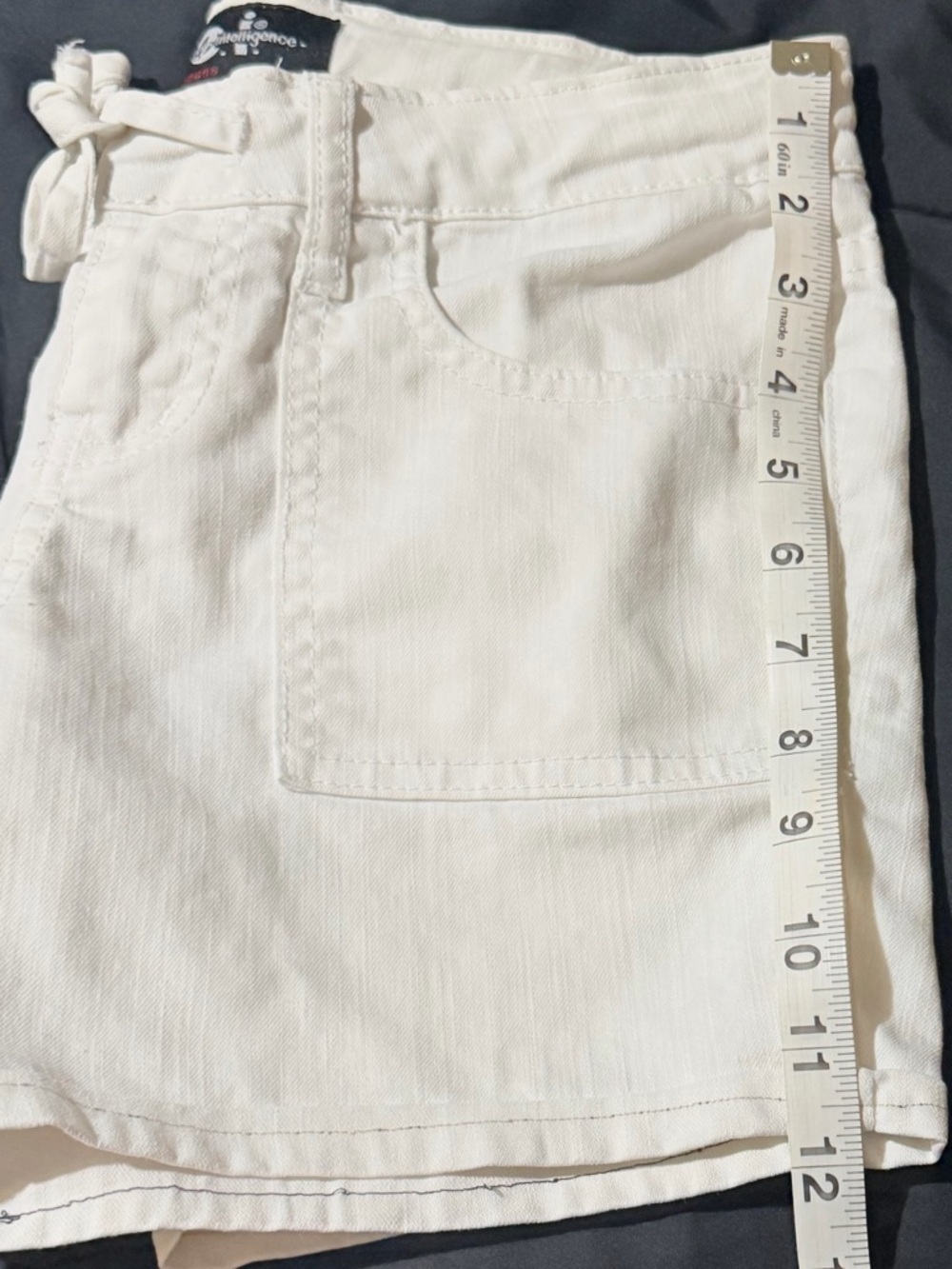White Women's Drawstring Utility Shorts - Picture 6 of 10